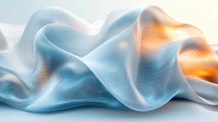 Aufkleber - Futuristic Abstract Design Elegant Flowing Shapes Minimalist Glass 3D Render