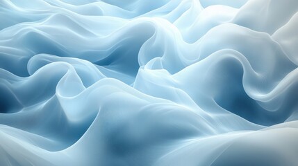 Leinwandbilder - Modern Abstract Design with Soft Blue and White Curves