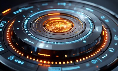 Leinwandbilder - Futuristic interface glows, digital data streams, dark background, tech concept