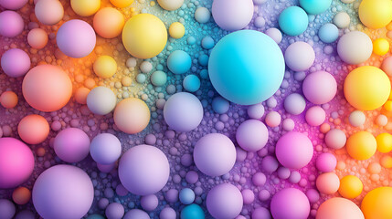 Wall Mural - Colorful Abstract Background with Geometric Spheres and Gradients