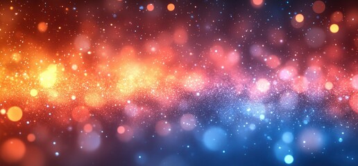 Poster - Abstract Gradient Background in Pastel Orange Blue Pink Serenity with Blurred Bokeh Lighting Effects