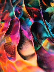 Aufkleber - Abstract Colorful Waves with Vibrant Hues and Dynamic Patterns : Generative AI