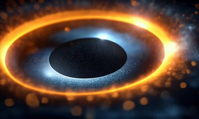 Aufkleber - Glowing cosmic ring, space, abstract, digital art, background, design
