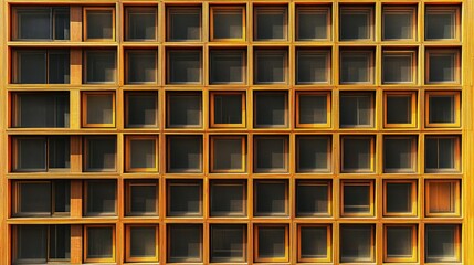 Sticker - Abstract view of a contemporary building glass facade, highlighting the clean lines of its square window grid