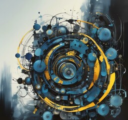 Wall Mural - illustration of abstract technology background.