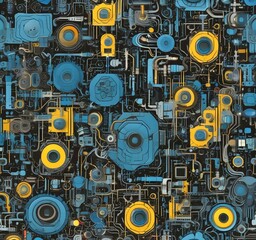 Wall Mural - illustration of abstract technology background.