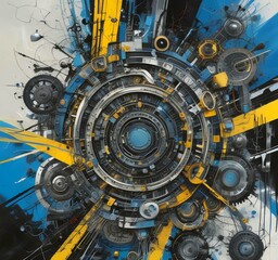 Wall Mural - illustration of abstract technology background.