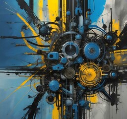 Wall Mural - illustration of abstract technology background.