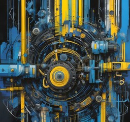 Wall Mural - illustration of abstract technology background.
