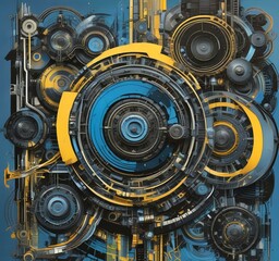 Wall Mural - illustration of abstract technology background.