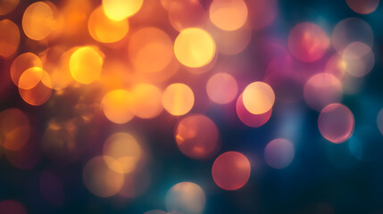 Poster - Vibrant abstract blurred bokeh lights in warm varied color palette : Generative AI