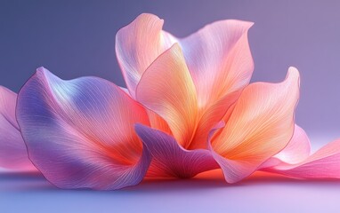 Wall Mural - Elegant Flowing Layered Transparent Glass Petals in Soft Pastel