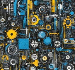 Wall Mural - illustration of abstract technology background.