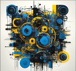 Wall Mural - illustration of abstract technology background.