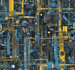 Wall Mural - illustration of abstract technology background.