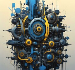 Wall Mural - illustration of abstract technology background.