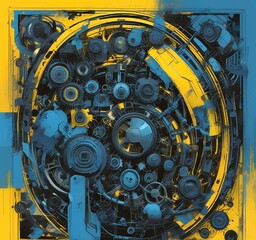 Wall Mural - illustration of abstract technology background.