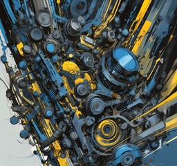 Wall Mural - illustration of abstract technology background.