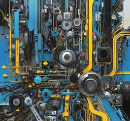 Wall Mural - illustration of abstract technology background.