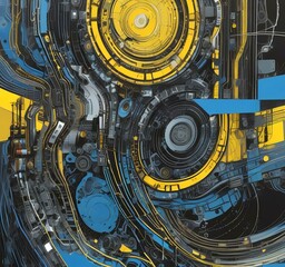 Wall Mural - illustration of abstract technology background.