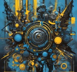 Wall Mural - illustration of abstract technology background.