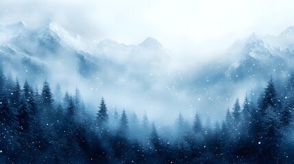 Canvas Print - A gradient of snowstorm hues fading from deep gray into soft white.