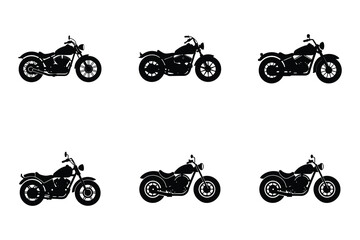 Wall Mural - Motorcycle silhouette cruiser design isolated on white