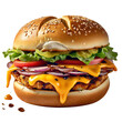 © Ayaz - Juicy cheeseburger with melted cheese fresh lettuce tomato onions and a sesame seed bun perfect for food lovers