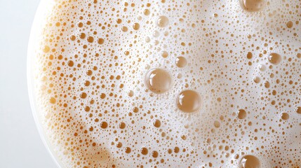 Wall Mural - close-up of frothy bubbles on the surface of a creamy beverage, showcasing the rich texture and vibr