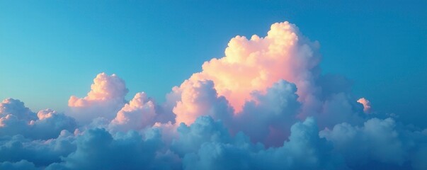 softly glowing cloud floats across a deep blue sky, heavens, cloud, weather