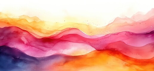 Leinwandbilder - Abstract Background with Orange and Pink Watercolor Soft Gradients Light Texture Wallpaper Design