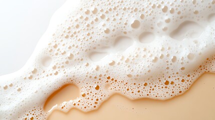 Wall Mural - close-up of frothy bubbles in a creamy beverage, creating a textured and inviting surface perfect fo
