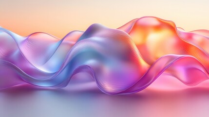 Aufkleber - Iridescent Wave Abstract Design Fluid Background Modern Elegant Gradient