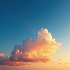 Wall Mural - Softly glowing clouds against a brilliant blue summer sky, horizon, natural, landscape
