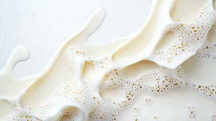 Wall Mural - close-up of fresh milk with swirling patterns and bubbles, creating a smooth and creamy texture on a
