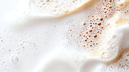Wall Mural - close-up of creamy frothy texture with bubbles on a surface, creating an abstract background ideal f