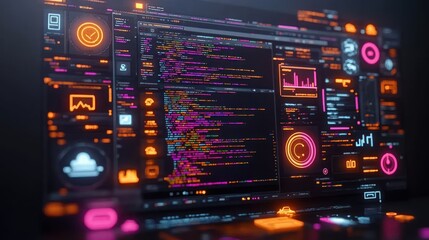 Colorful Coding Interfaces with 3D Elements in Playful Cartoon Style for Programming and Software Development