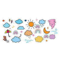 watercolor weather vector, weather forecast watercolor vector illustration
