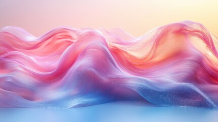 Poster - Abstract Pastel Wave Dynamic Flowing Glass Minimalist Design 3D Render