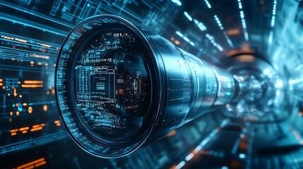Digital Core: Futuristic Technology Tunnel Vision