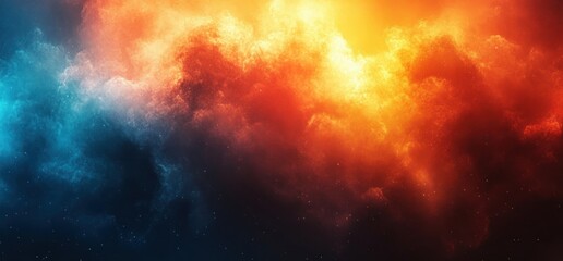 Poster - Orange Blue Gradient Abstract Background Smooth Texture Minimalistic Impressionism Design