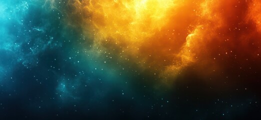 Poster - Vibrant Gradient Background from Teal to Yellow with Glowing Grainy Texture and Soft Light Effect for Modern Design