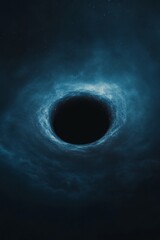 Leinwandbilder - Cosmic Visualization Blue Accretion Disk and Gravitational Lensing - Premium Sci-Fi Content and Astrophysics Branding for Tech Industry