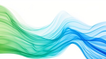 Curved Lines Creating a Fresh Wave Shape in Blue and Green
