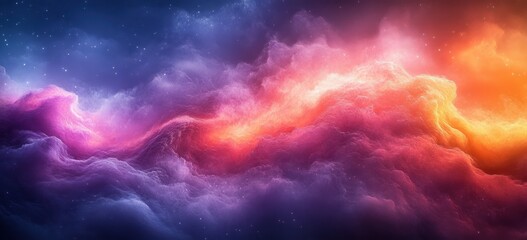 Poster - Gradient Background Abstract Blue Purple Pink Orange Vibrant Smooth Texture Retro Grainy Noise