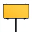© tolem929 - Blank yellow rectangular billboard on a black pole, isolated on white.