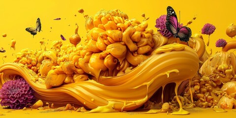 Wall Mural - Captivating 3D render showcasing soft forms.