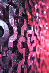 Aufkleber - Typographic Patterns Abstract Red and Black Textured Graph in Creative Digital Spaces - Enhancing Visual Storytelling and Modern Marketing Design Solutions
