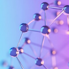 Aufkleber - Futuristic Tech Art Illuminated Network Spheres with Glowing Lines on Gradient Surface Elegant Digital Design for AI Innovation and Big Data Visualization