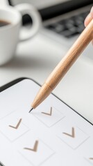 Aufkleber - Smart Tasking Minimalist Smartphone To-Do List with Precision Stylus - Enhancing Digital Workflow in Modern Tech Workspaces for Efficient Business Management